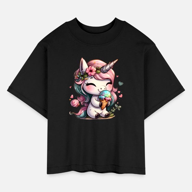 Chibi Unicorn Eating Ice Cream