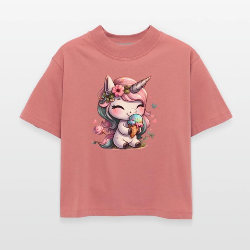 Chibi Unicorn Eating Ice Cream