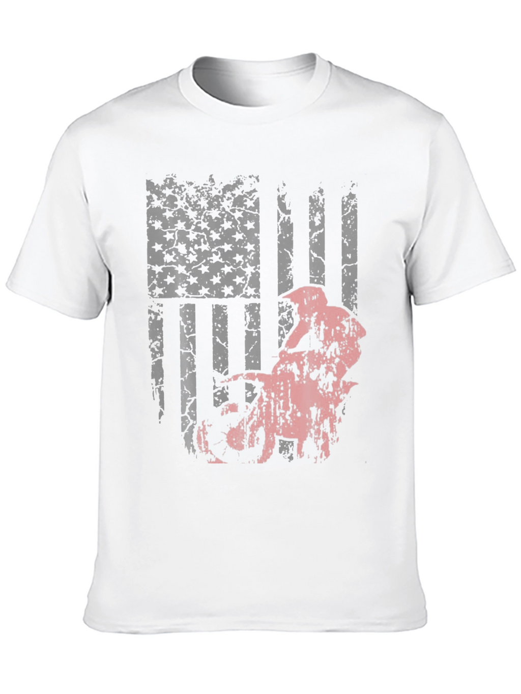 American Flag Motocross T-Shirt - Patriotic Dirt Bike Tee