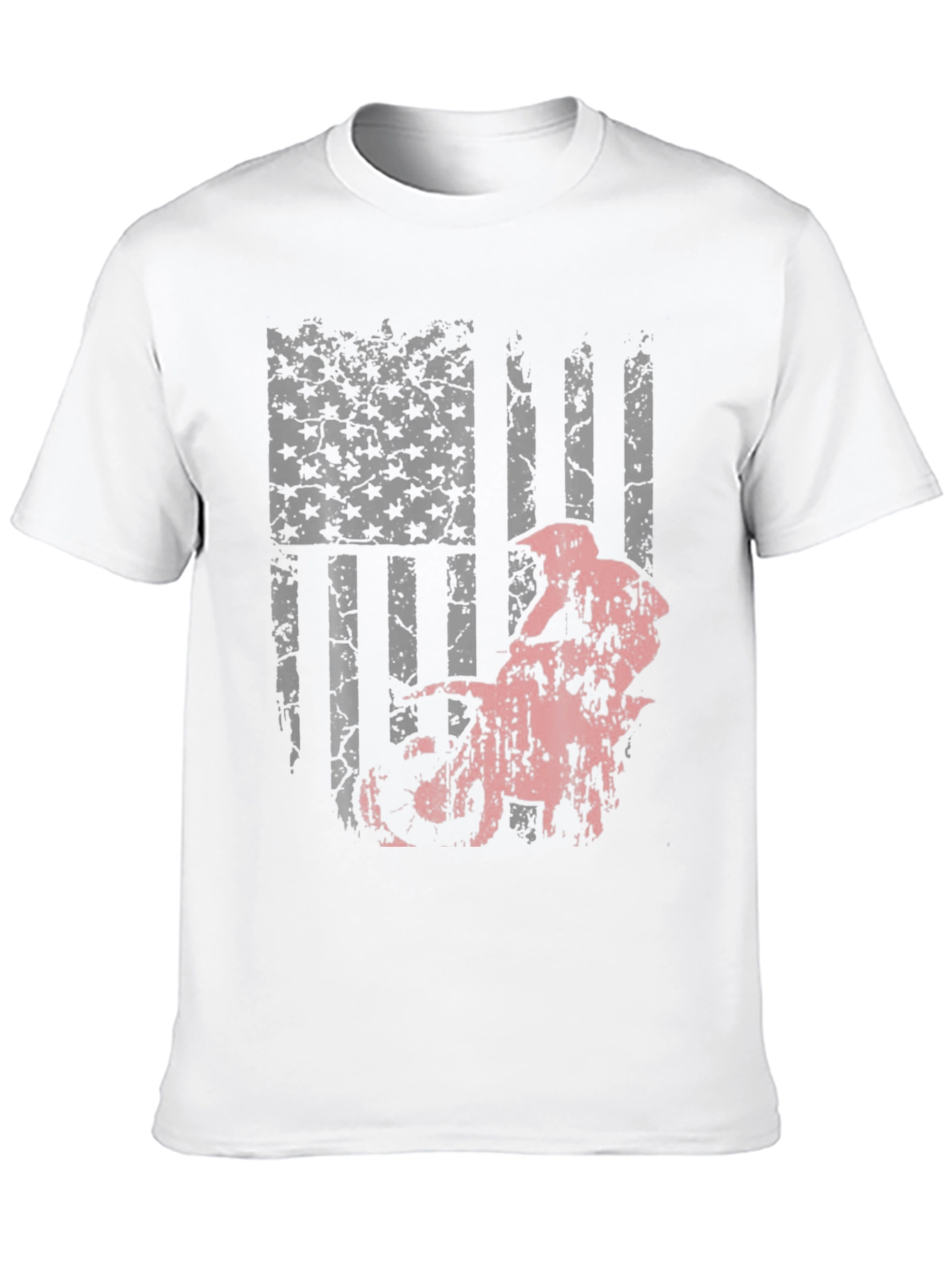American Flag Motocross T-Shirt - Patriotic Dirt Bike Tee