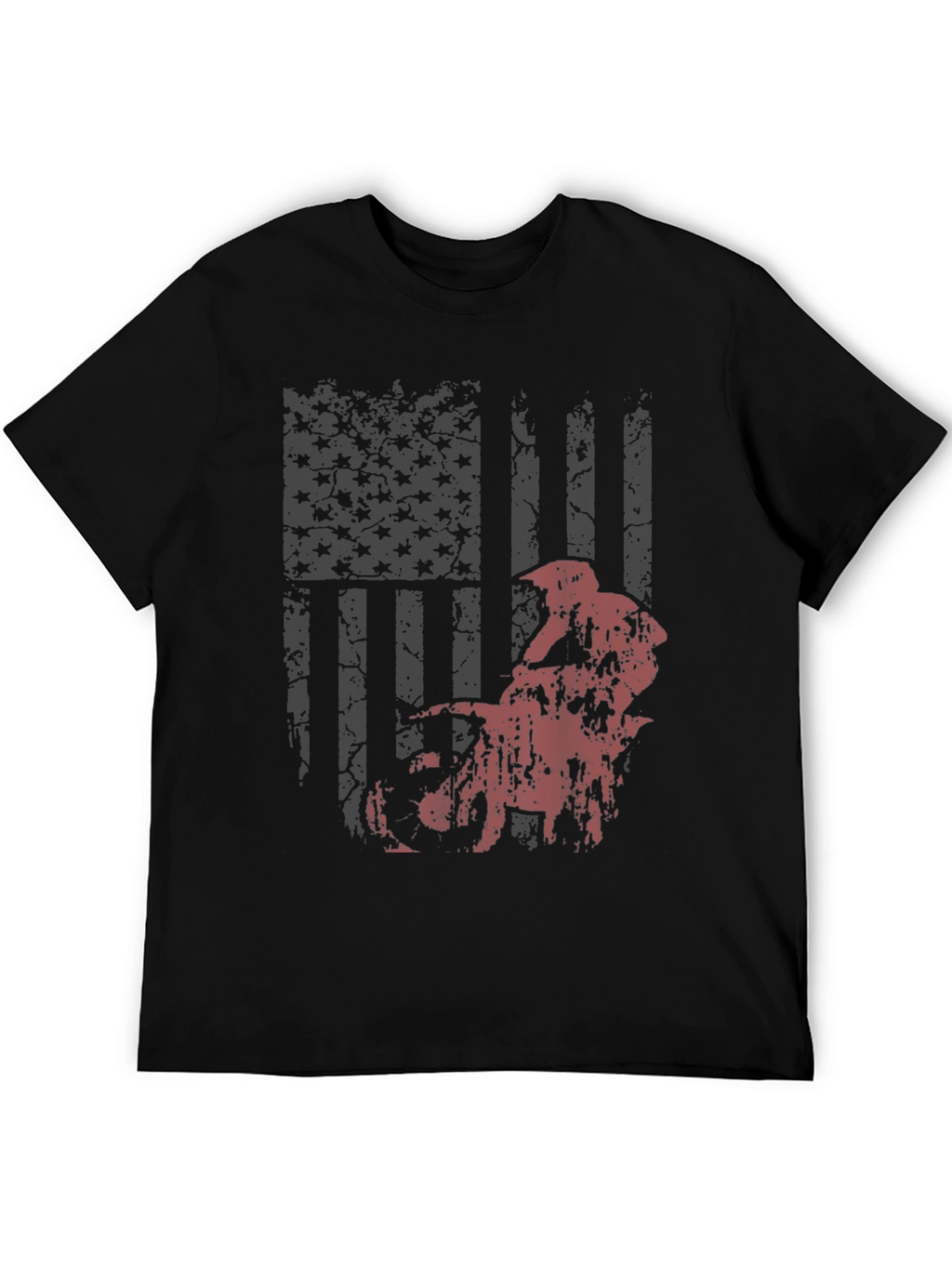 American Flag Motocross T-Shirt - Patriotic Dirt Bike Tee