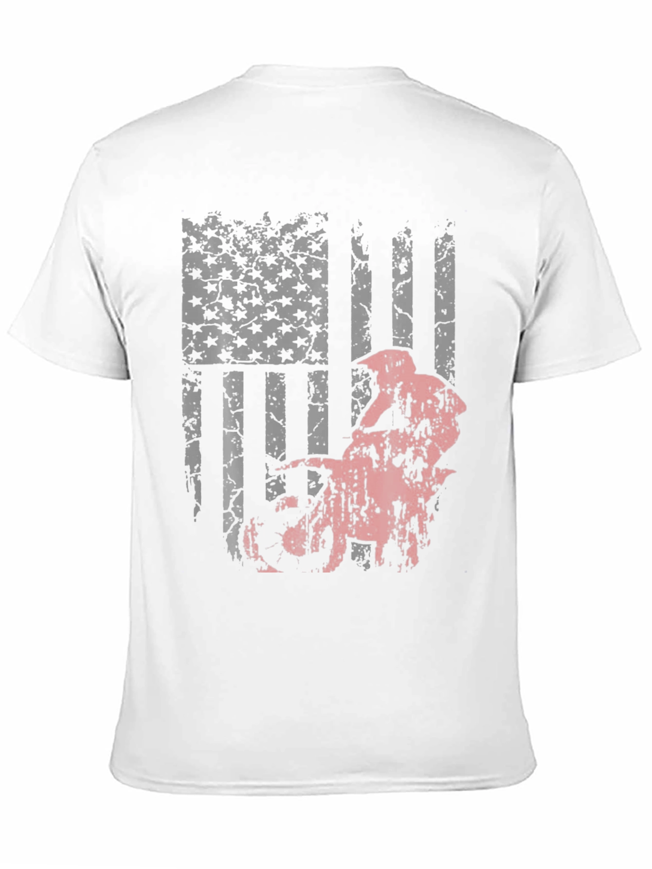 American Flag Motocross T-Shirt - Patriotic Dirt Bike Tee