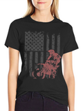 American Flag Motocross T-Shirt - Patriotic Dirt Bike Tee