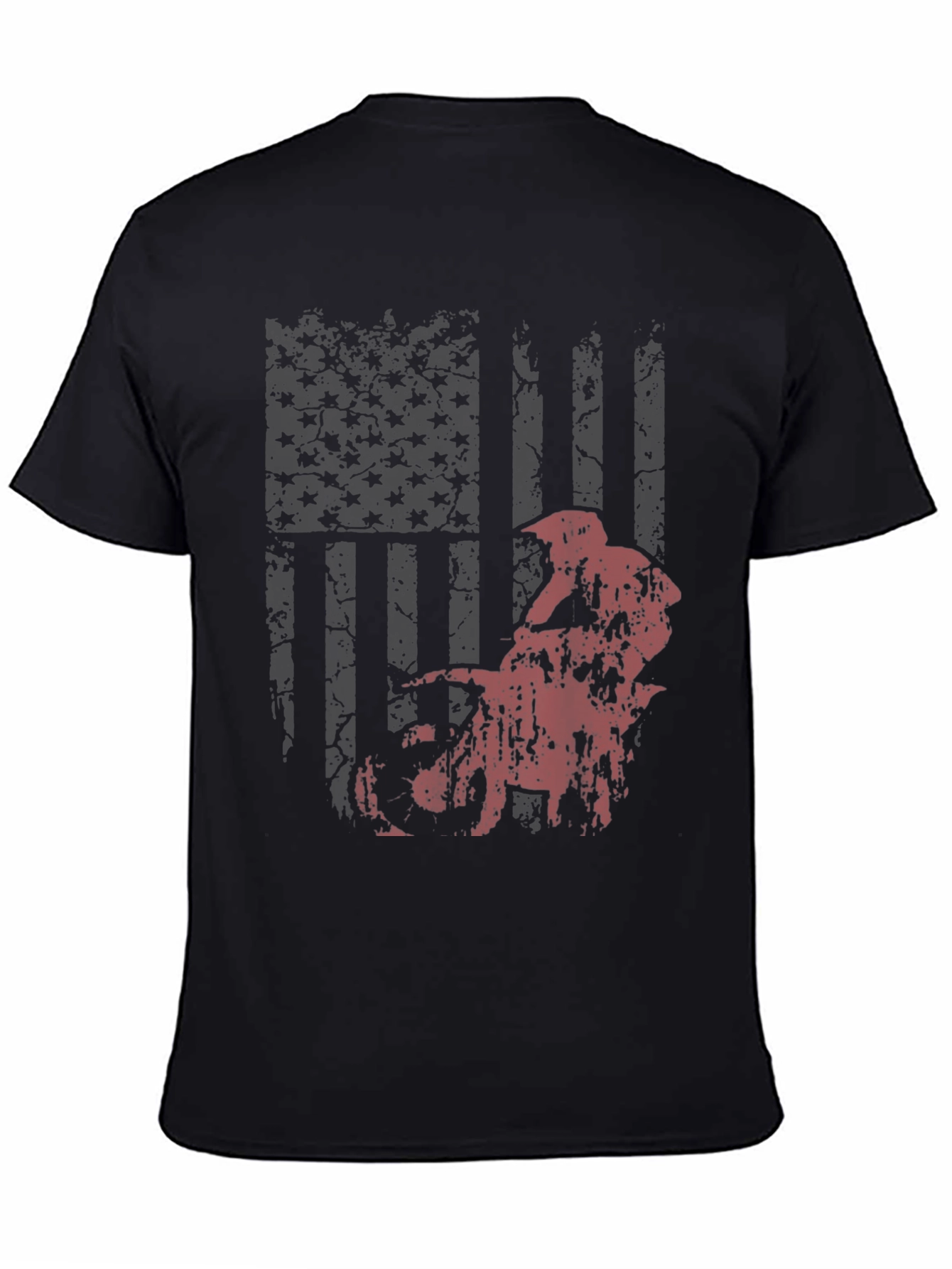 American Flag Motocross T-Shirt - Patriotic Dirt Bike Tee
