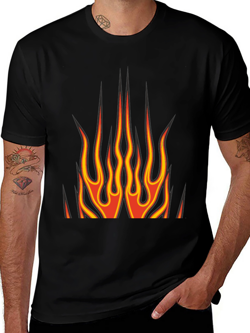 Flame Graphic T-Shirt - Bold Design