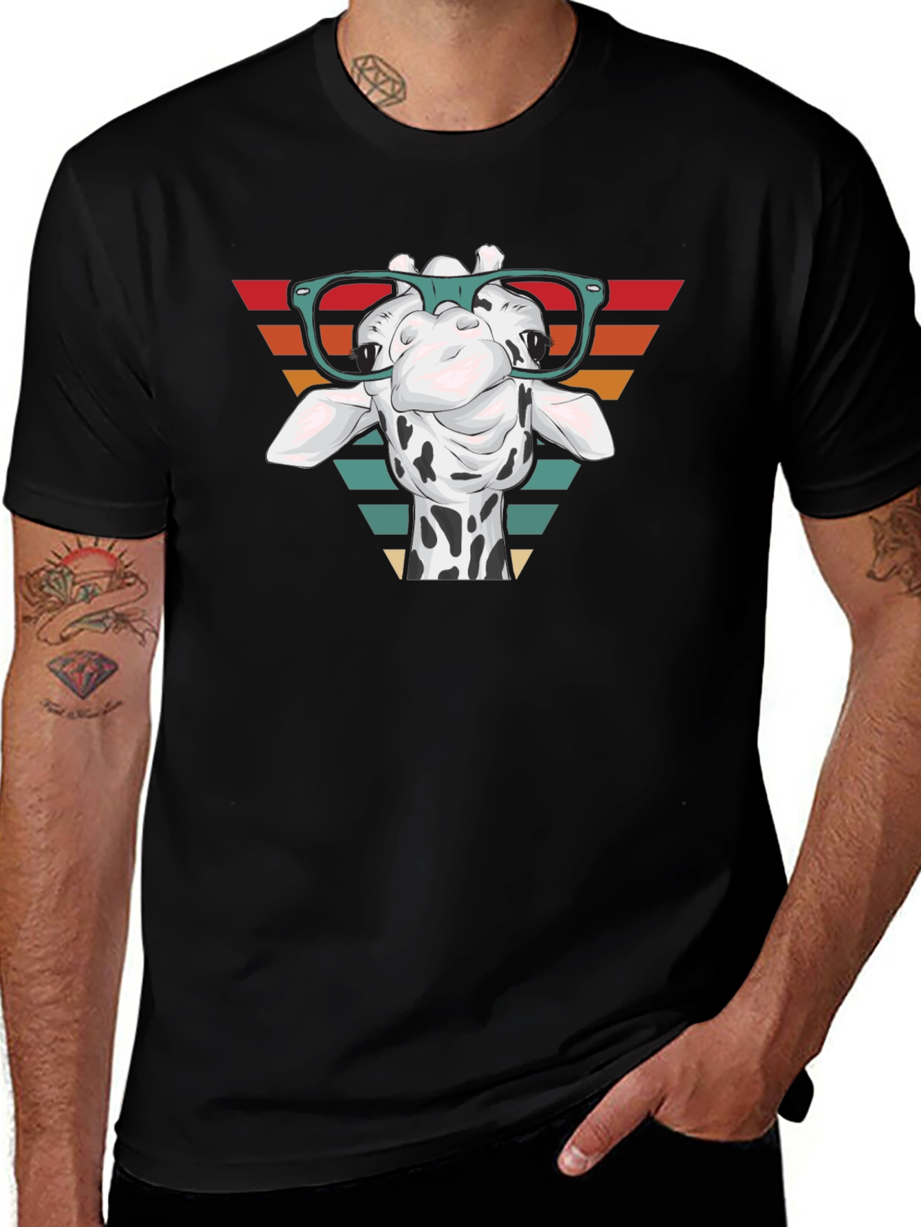 Giraffe Glasses Graphic Tee - Stylish Comfort