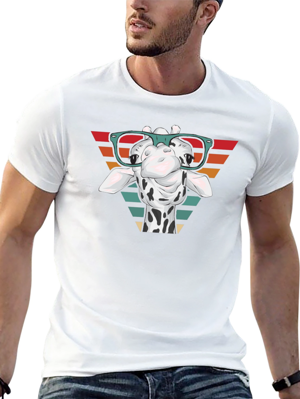 Giraffe Glasses Graphic Tee - Stylish Comfort