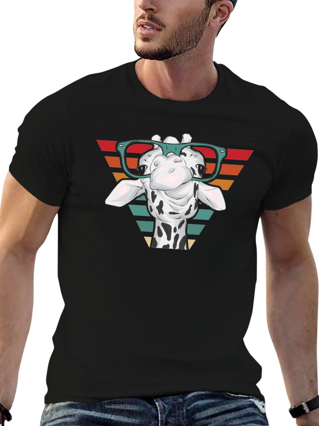 Giraffe Glasses Graphic Tee - Stylish Comfort