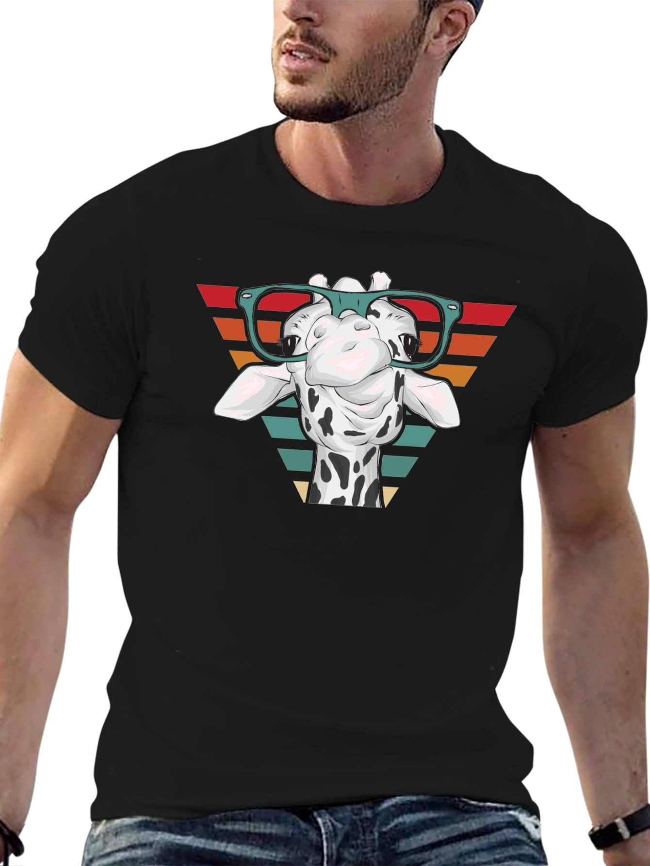 Giraffe Glasses Graphic Tee - Stylish Comfort