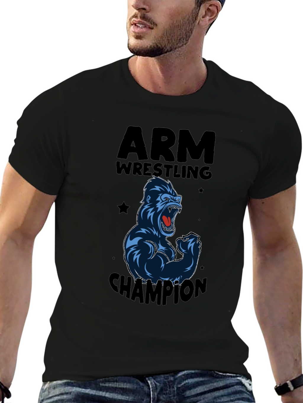 Arm Wrestling Champion Gorilla Graphic T-Shirt