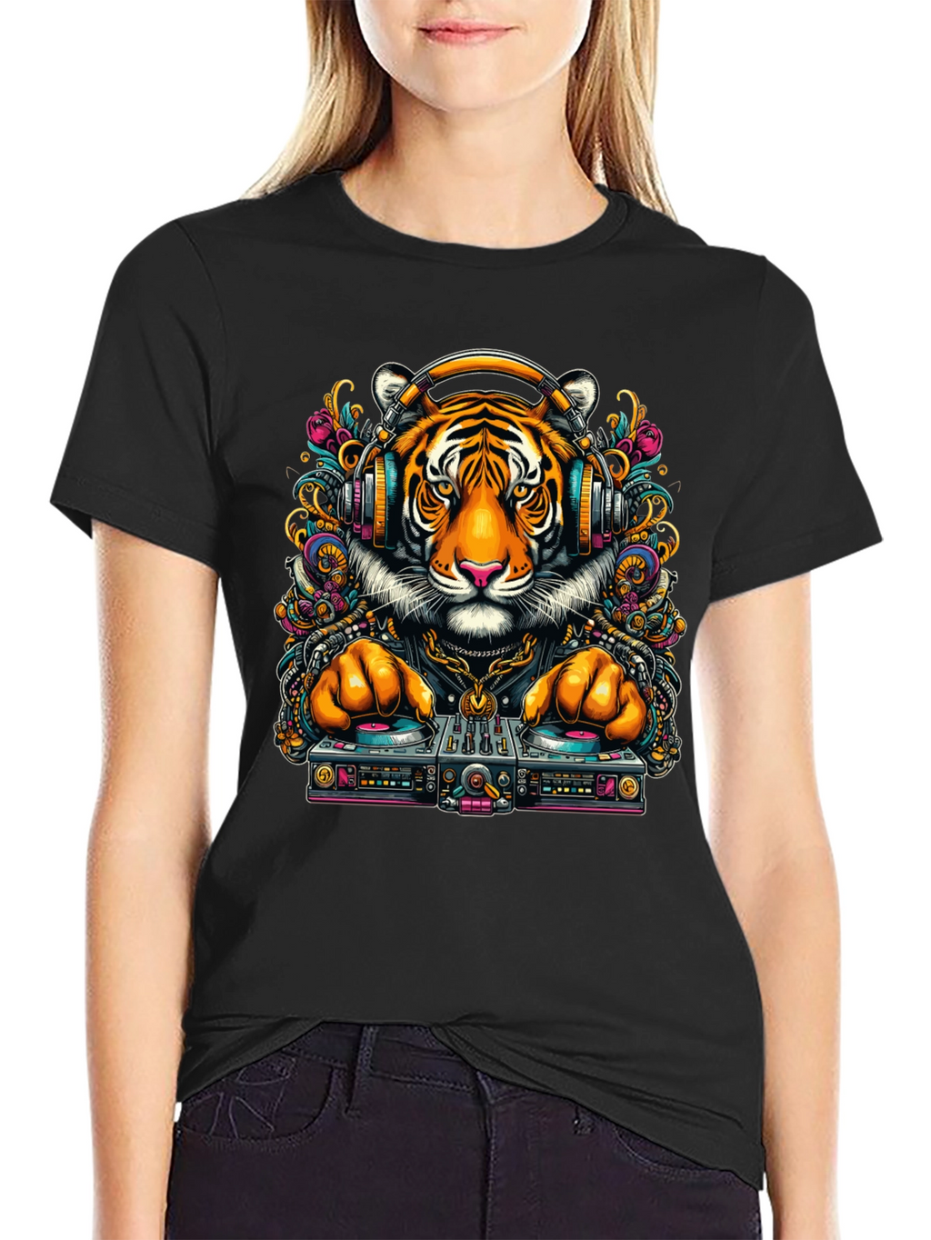 DJ Tiger Graphic Tee - Cool Urban Style