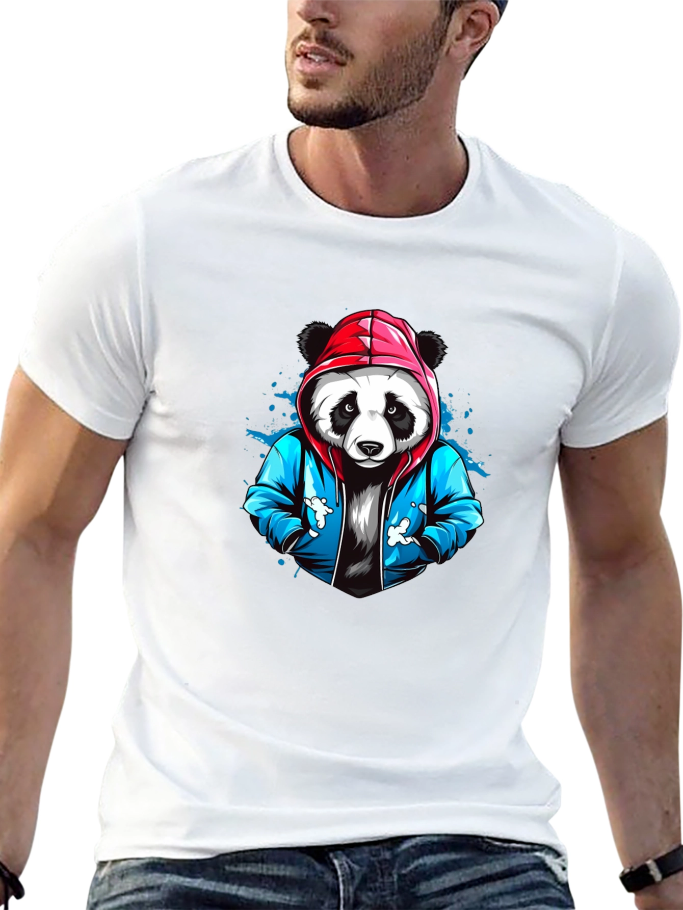 Cool Panda Graphic Tee - Black Cotton T-Shirt