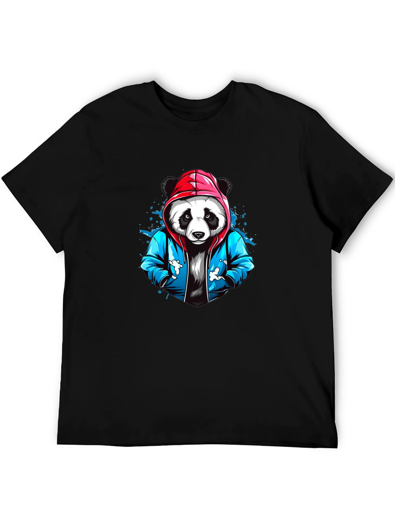 Cool Panda Graphic Tee - Black Cotton T-Shirt