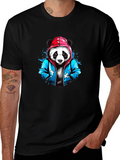 Cool Panda Graphic Tee - Black Cotton T-Shirt