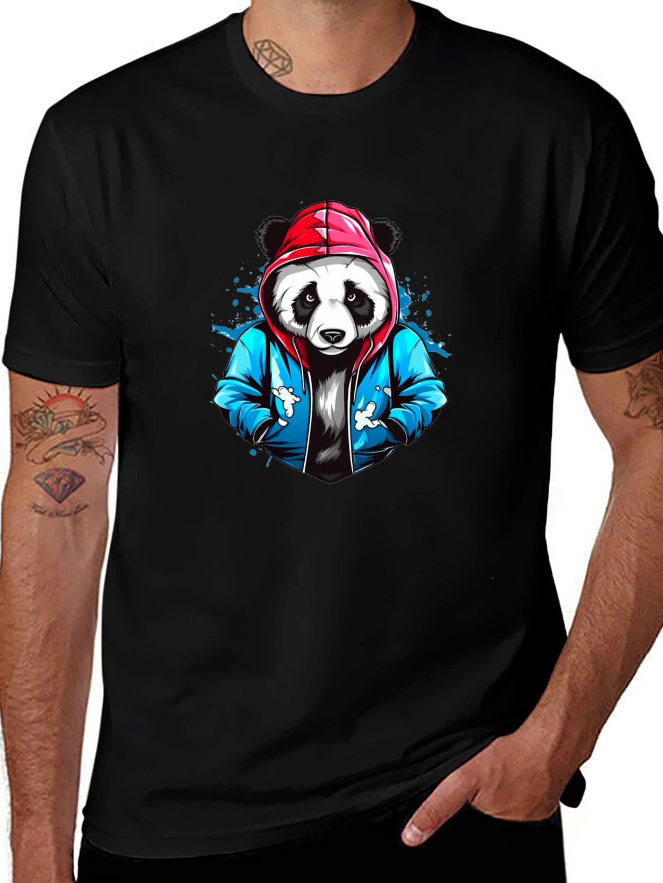 Cool Panda Graphic Tee - Black Cotton T-Shirt