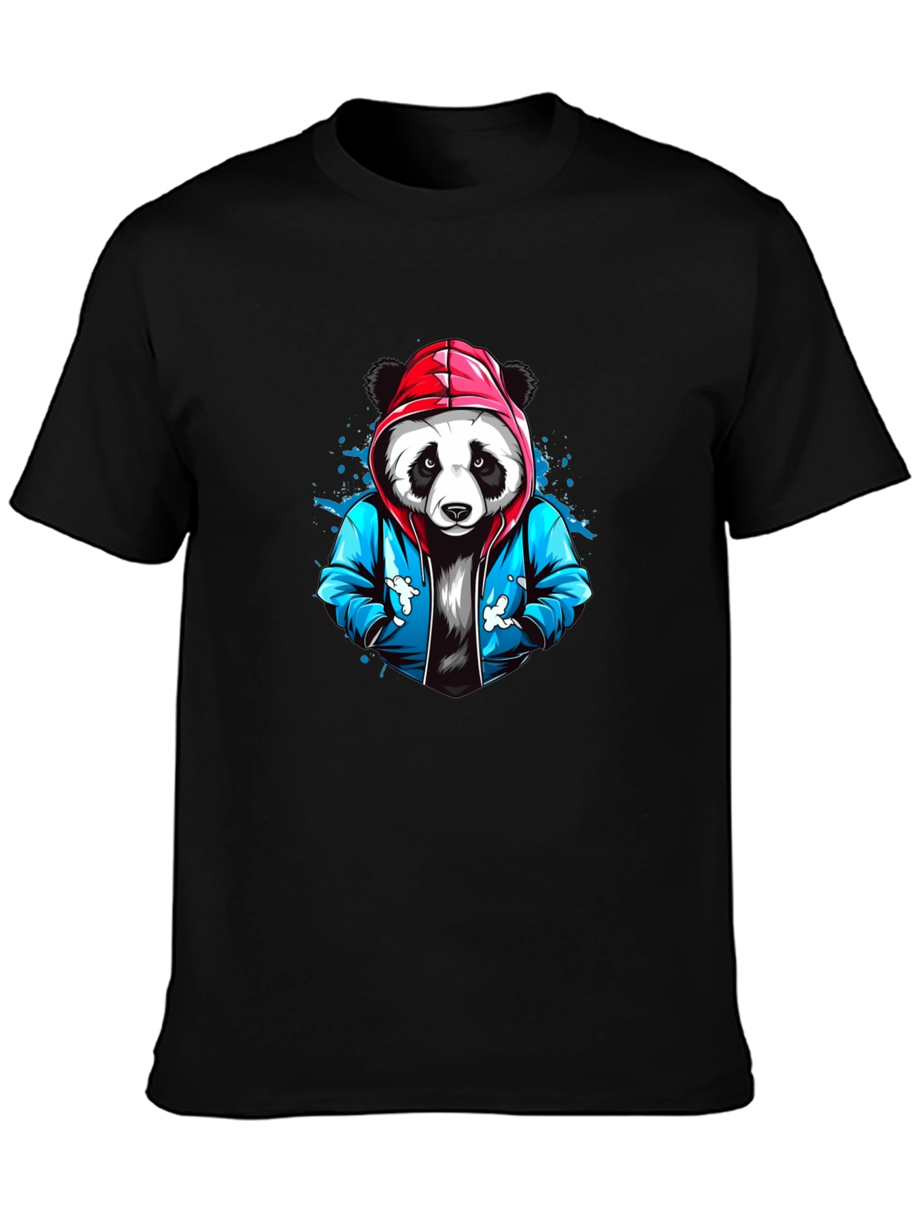 Cool Panda Graphic Tee - Black Cotton T-Shirt
