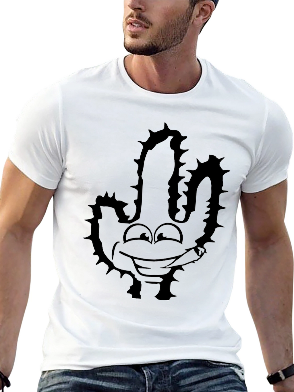 Cool Cactus Graphic Black Tee
