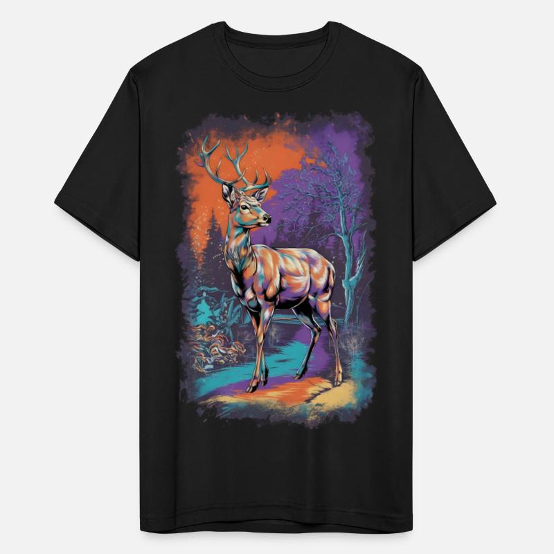 Colorful deer in the forest