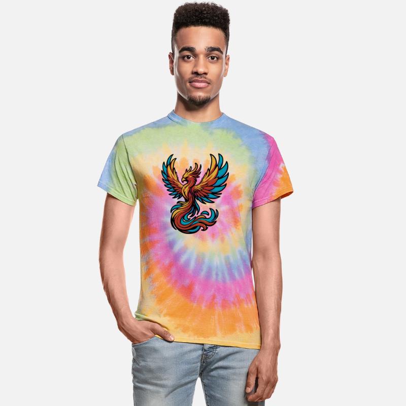 Colorful phoenix with wings gracefully flying - 2