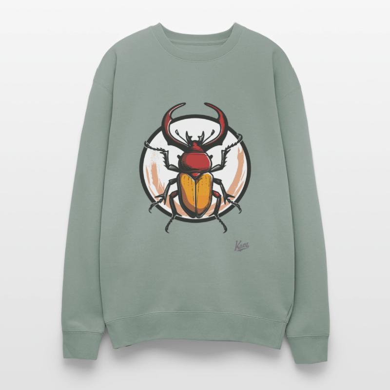 Colorful Stag Beetle with Retro Circle Design
