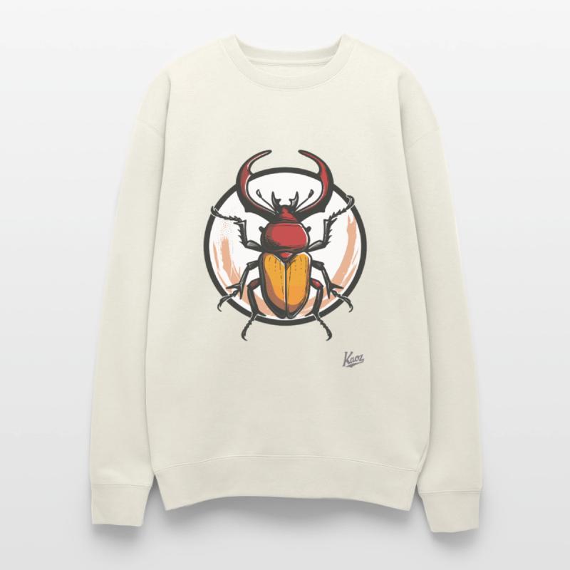 Colorful Stag Beetle with Retro Circle Design