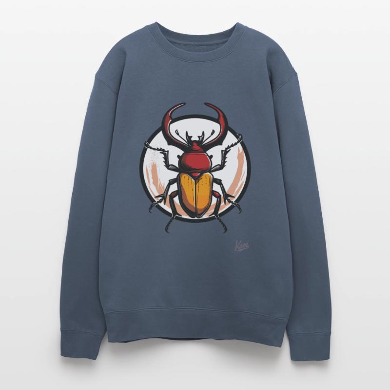 Colorful Stag Beetle with Retro Circle Design