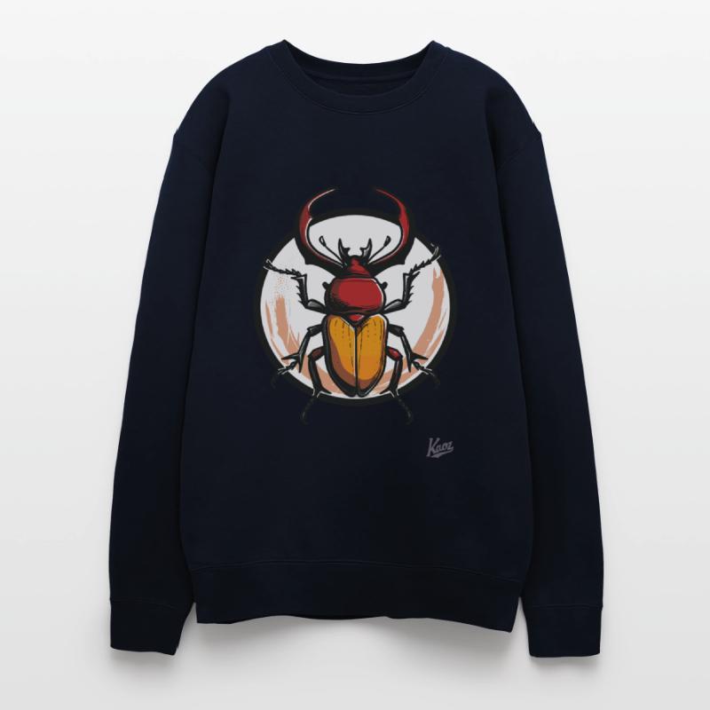 Colorful Stag Beetle with Retro Circle Design