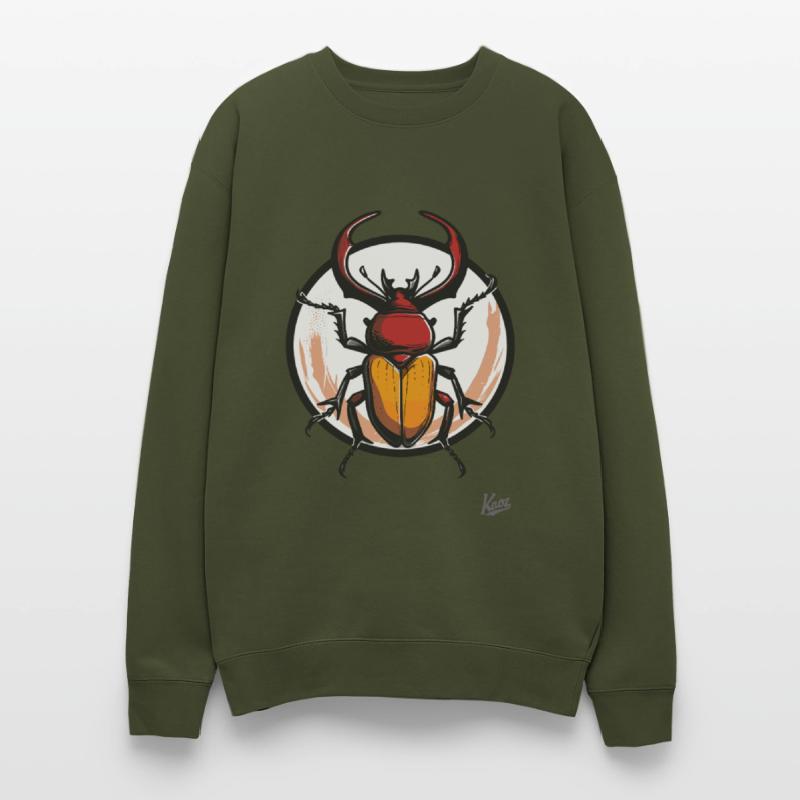 Colorful Stag Beetle with Retro Circle Design