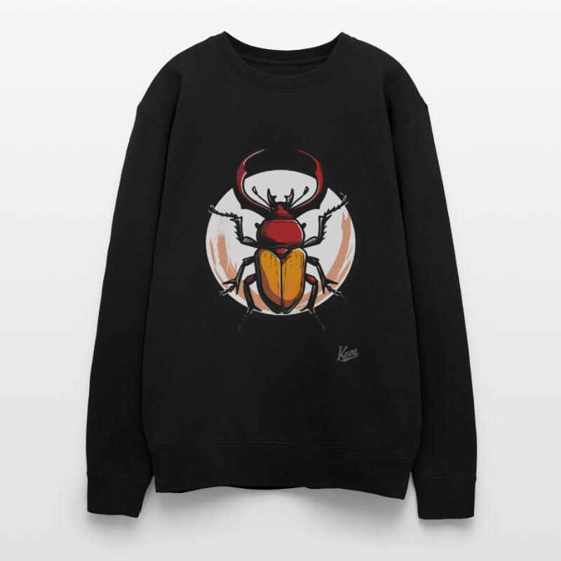 Colorful Stag Beetle with Retro Circle Design
