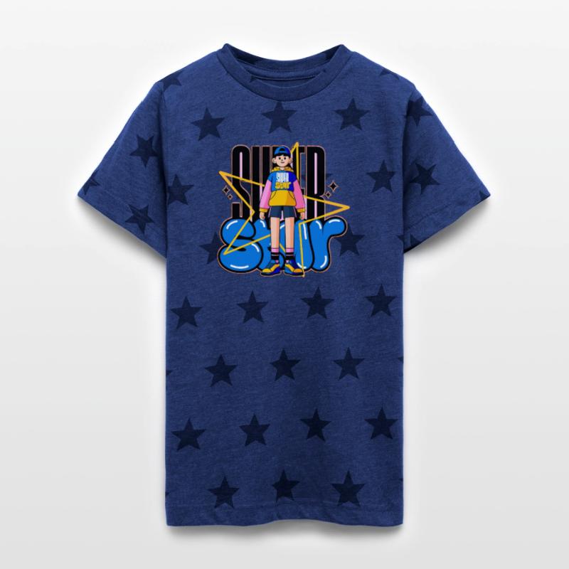 Colorful Super Star Kid Bold Hoodie Character Art