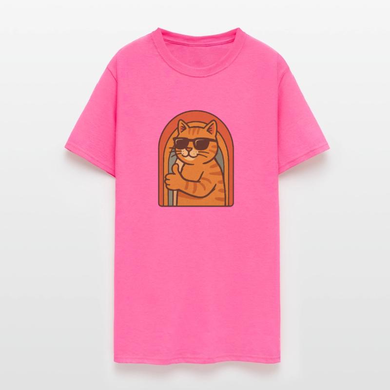Cool Cat Vibes – Retro Thumbs-Up Design