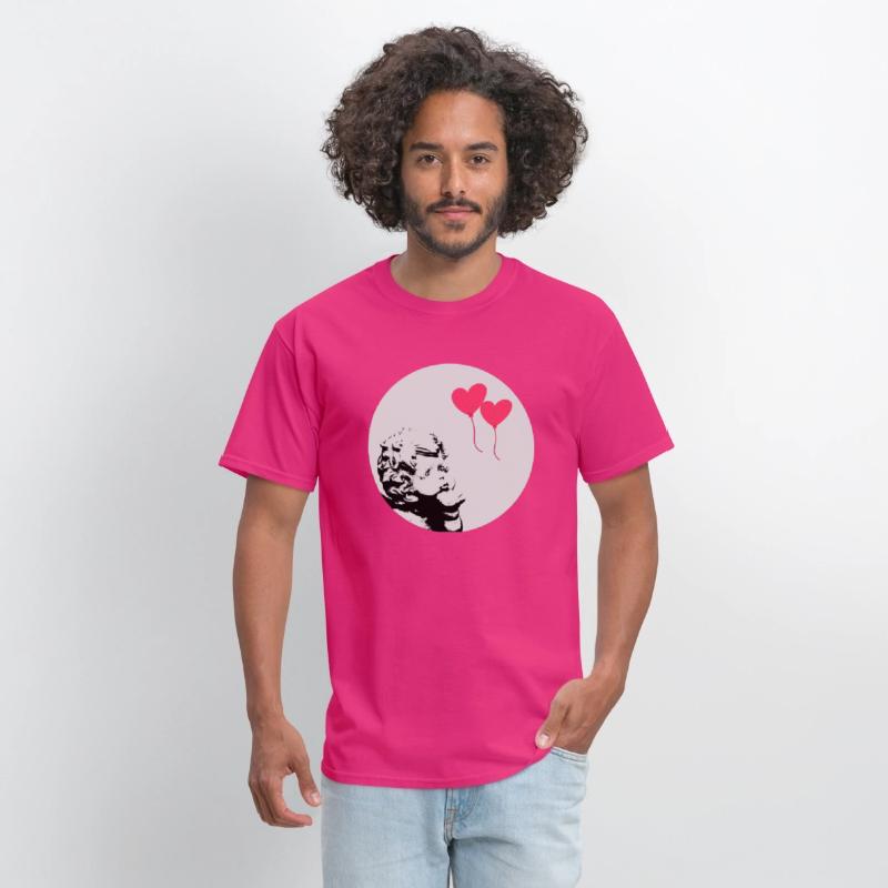 Cupid red balloons go by