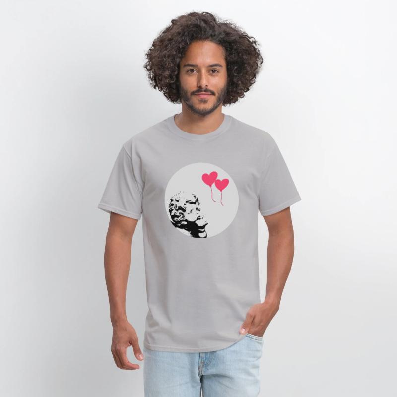 Cupid red balloons go by