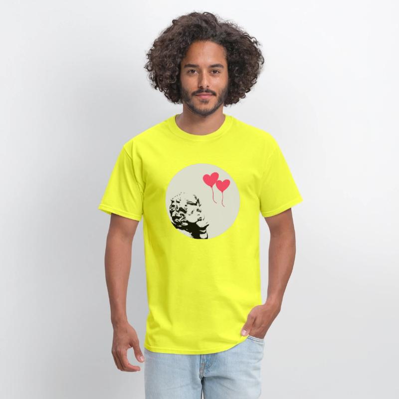 Cupid red balloons go by