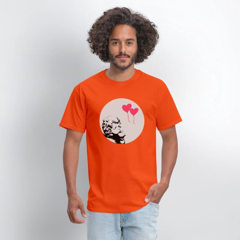 Cupid red balloons go by