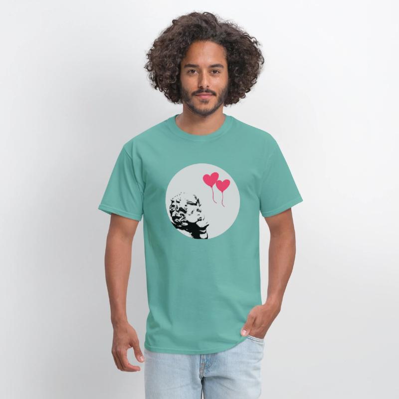 Cupid red balloons go by