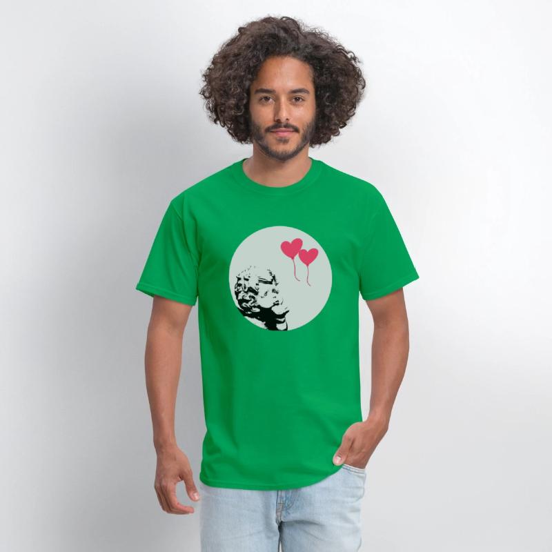 Cupid red balloons go by