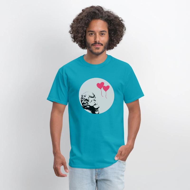 Cupid red balloons go by