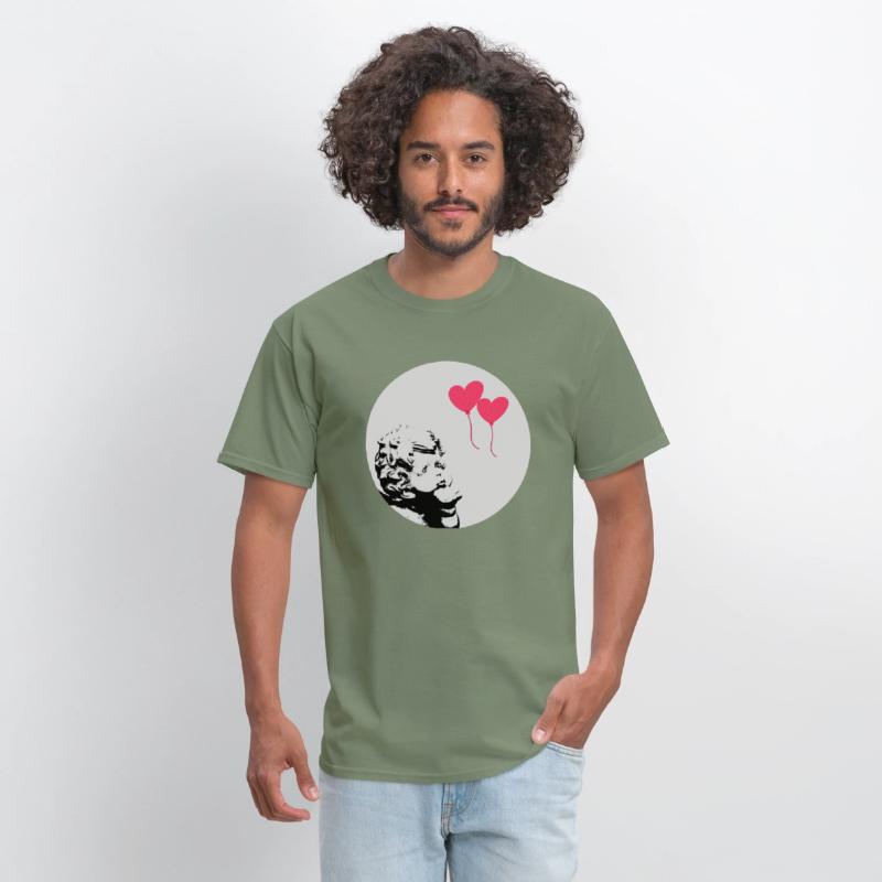 Cupid red balloons go by