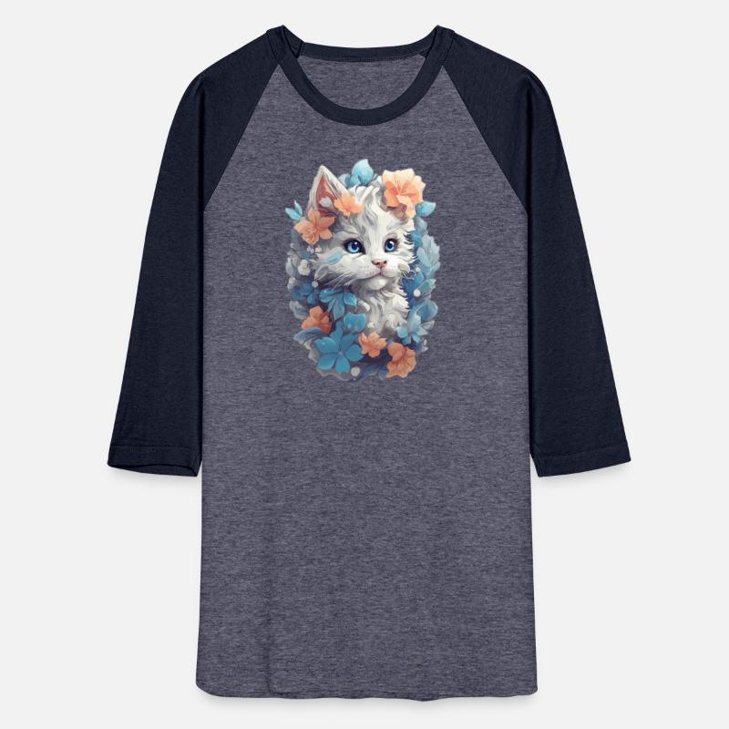 Cute Cat Watercolor Painting with Floral Splash