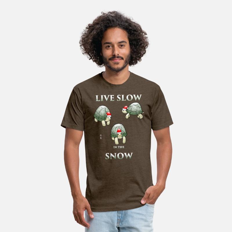 Cute Christmas tortoise with Santa hats in snow