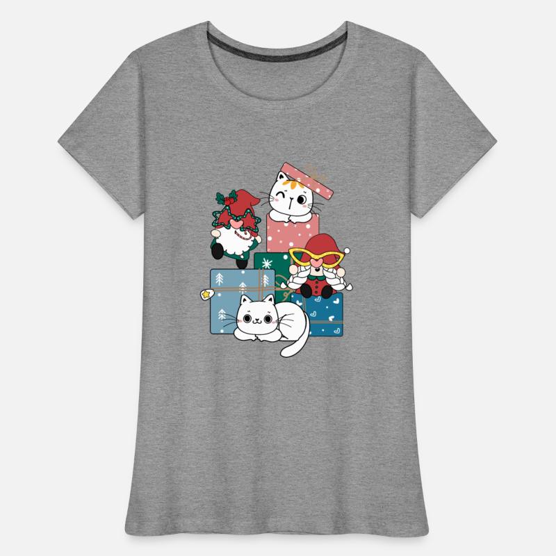 cute gnome and kitty cats on present gift box