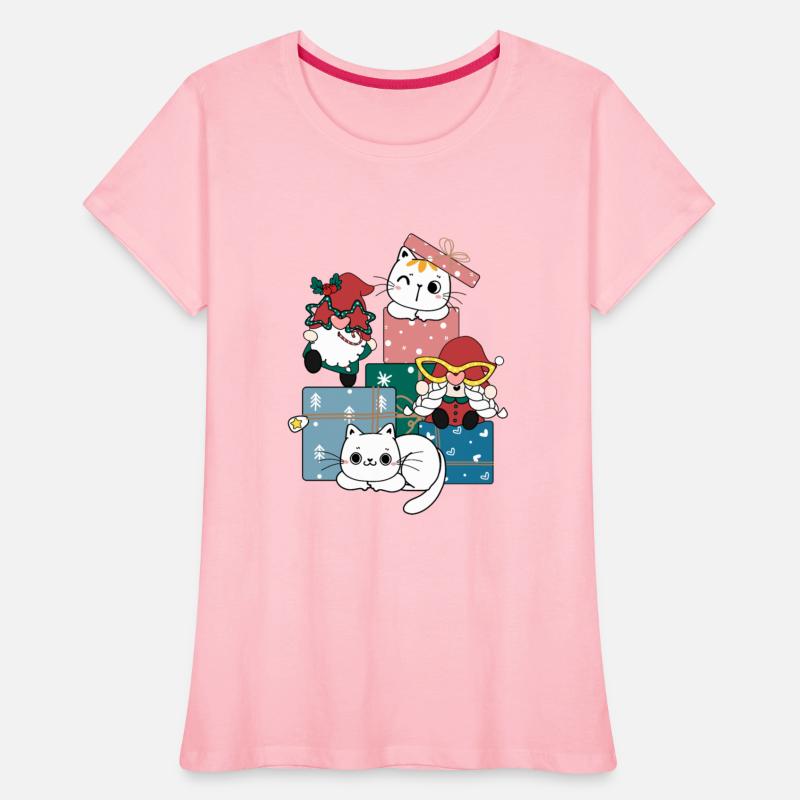 cute gnome and kitty cats on present gift box