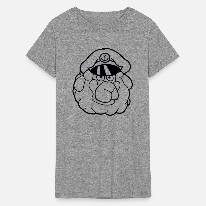 Cute Sheep Old Captain Cap Face Cool Cartoon Comic