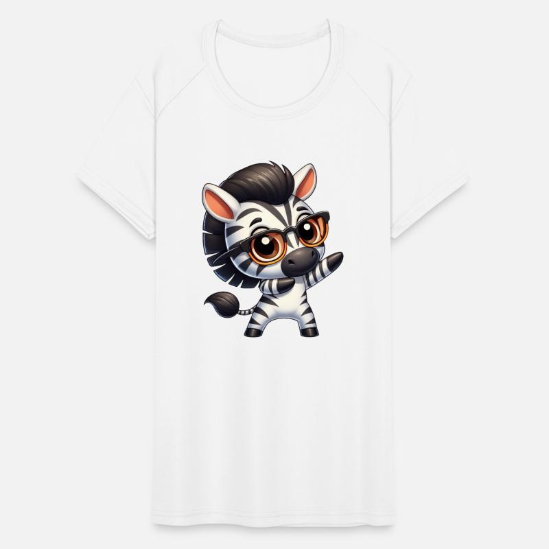 Cute zebra dabbing cartoon nerd glasses safari