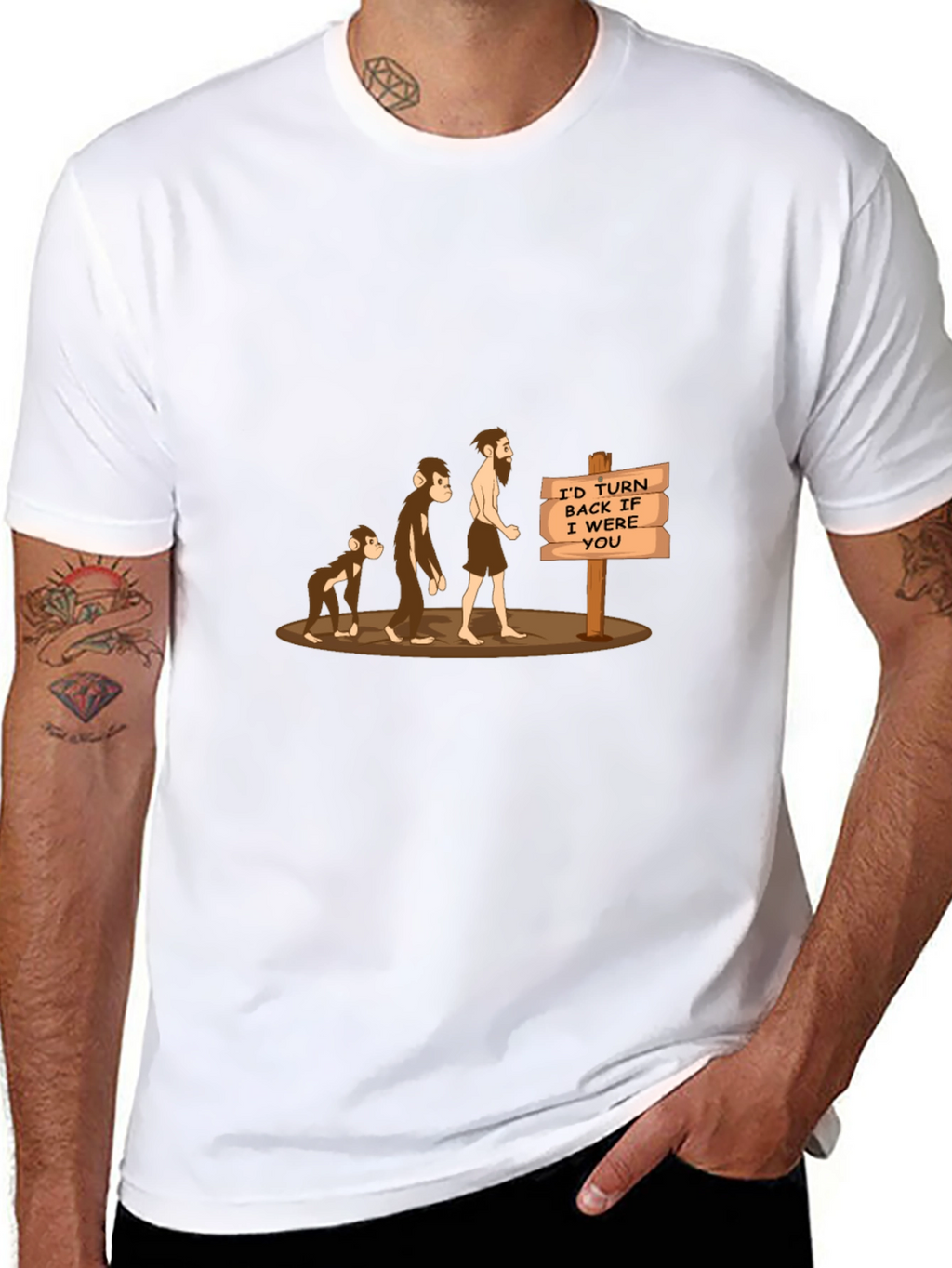Evolution Humor T-Shirt: Id Turn Back