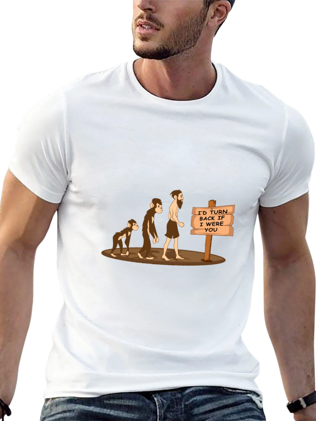Evolution Humor T-Shirt: Id Turn Back