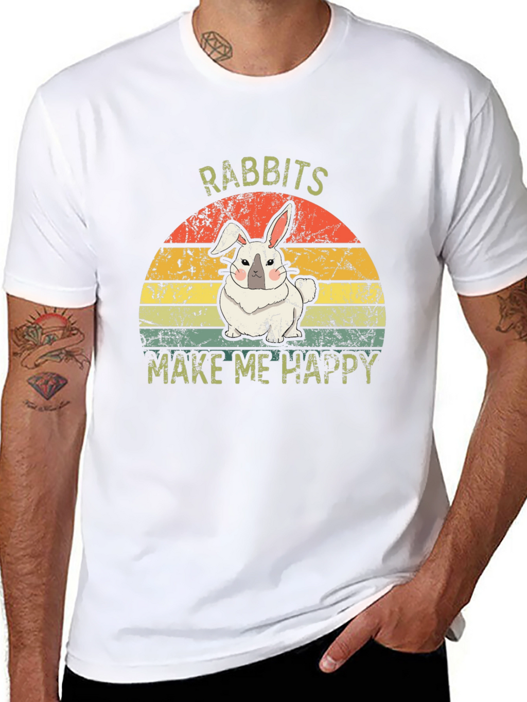 Rabbits Make Me Happy Graphic Tee