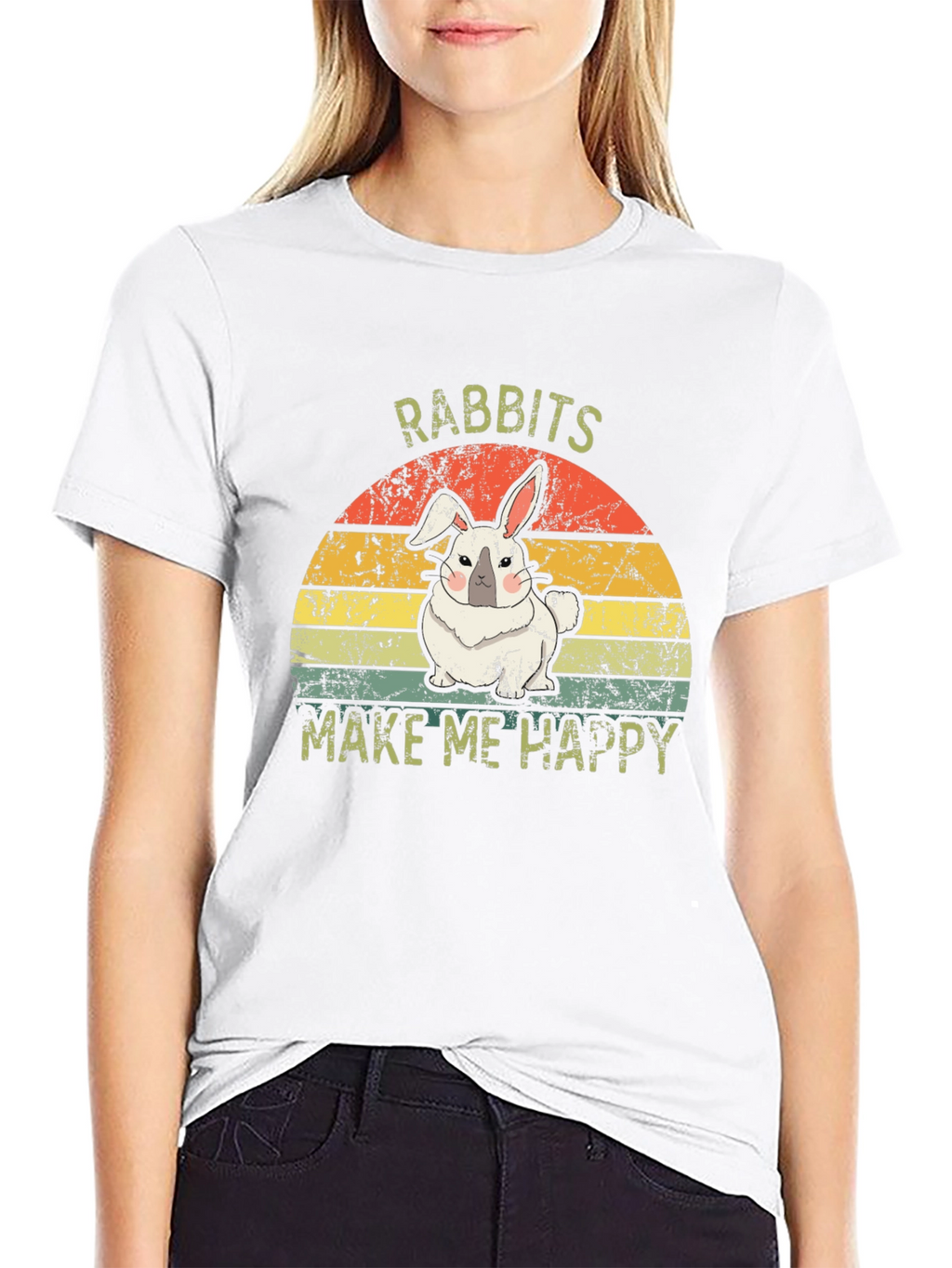 Rabbits Make Me Happy Graphic Tee