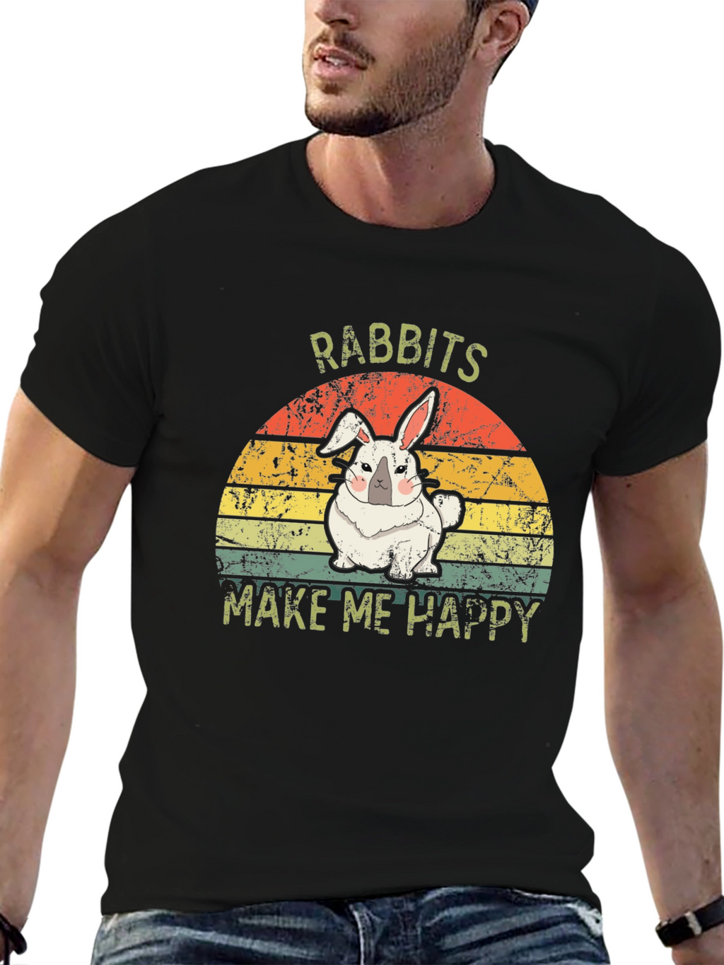 Rabbits Make Me Happy Graphic Tee